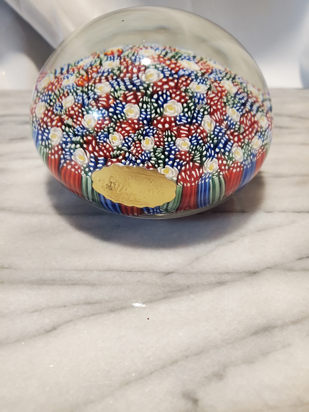 Vintage Murano Italy Magnum Millefiori Paperweight - Lord & Taylor 4"